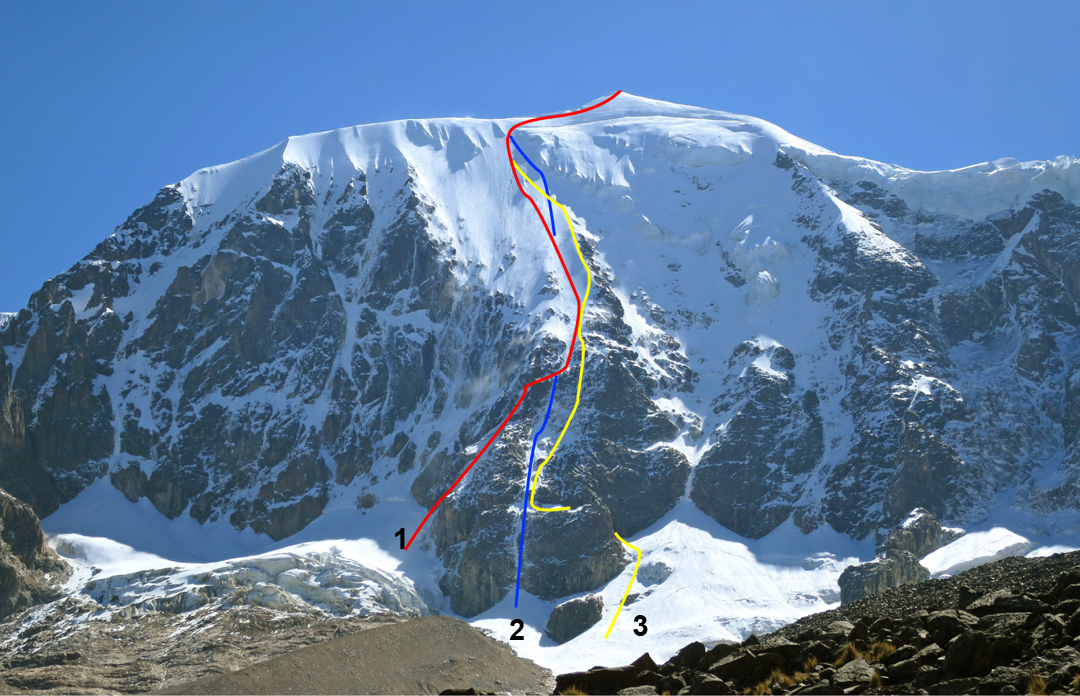 ILLIMANI, FACE SUD, VARIANTE DE L'ITINÉRAIRE ORIGINAL